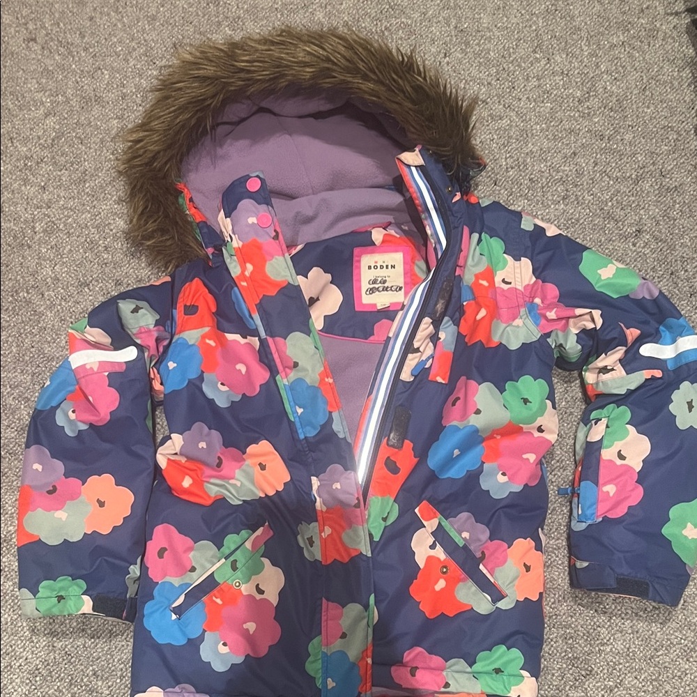 Boden Multicolor Floral Hooded Jacket